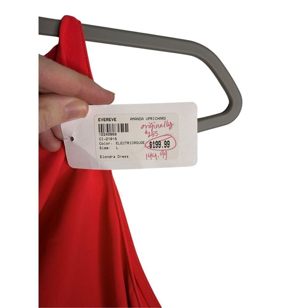 Amanda Uprichard Elondra Midi Dress Electric Rouge Fit & Flare Size Large NWT - Picture 8 of 8